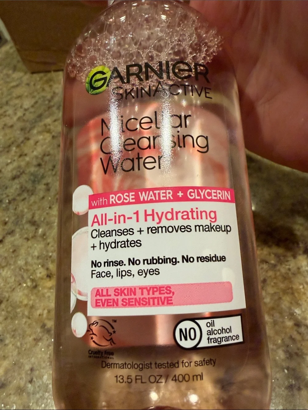 Garnier SkinActive Micellar Cleansing Water - Pink Clear Bottle